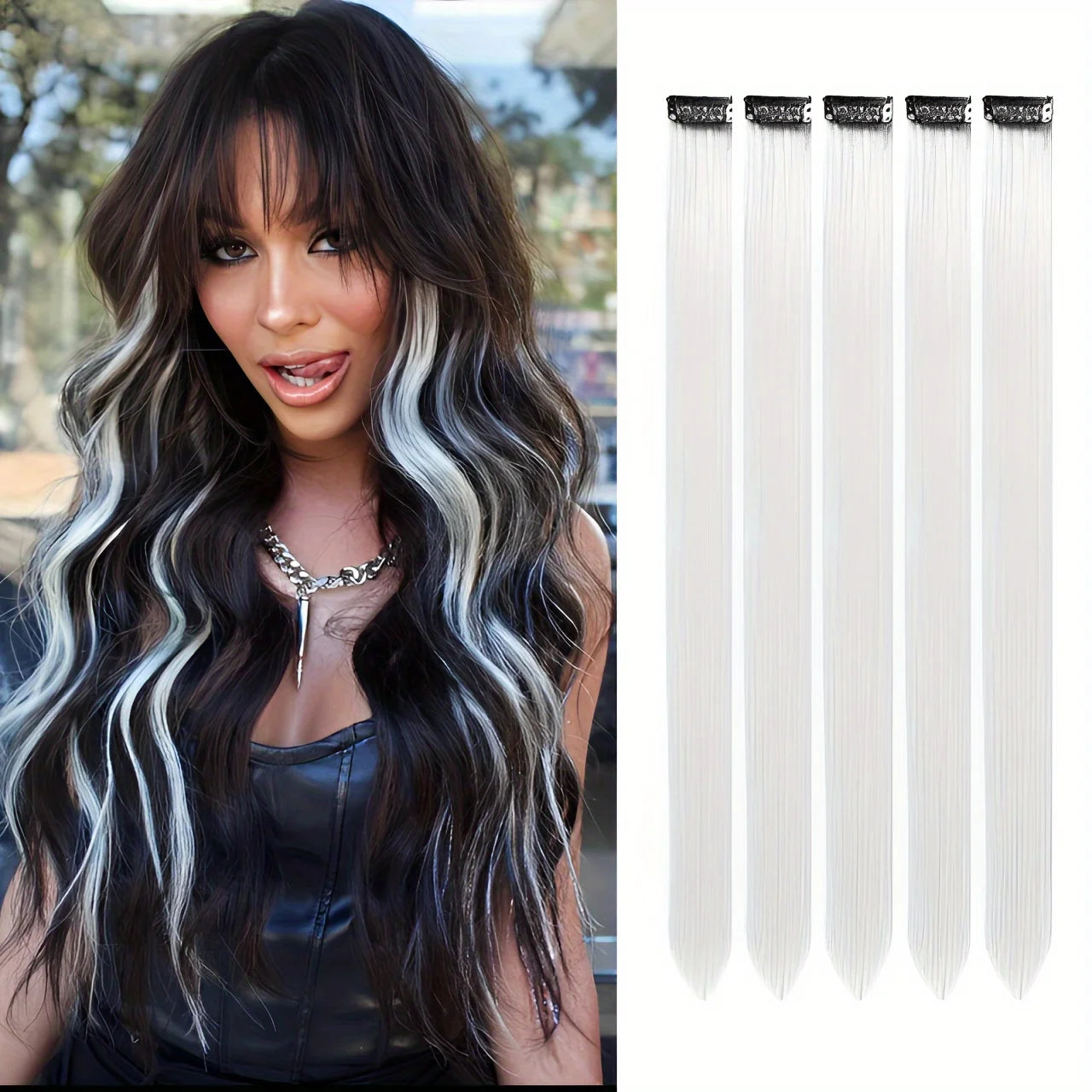 Long Straight Clip In Hair Extensions Set