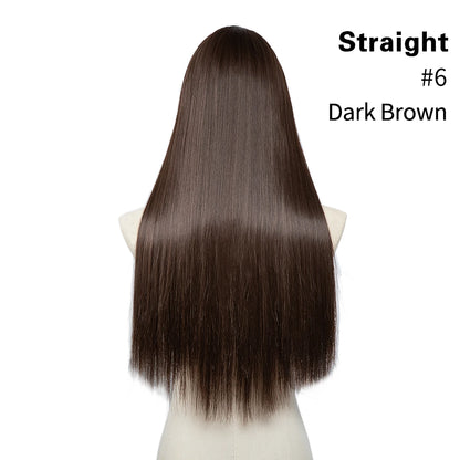 U Part Clip In Hair Extension Long Straight Natural Thick
