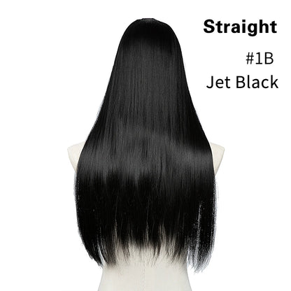 U Part Clip In Hair Extension Long Straight Natural Thick