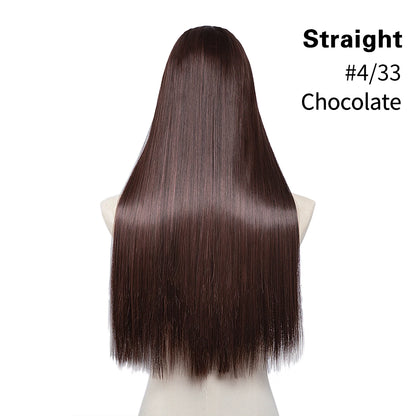 U Part Clip In Hair Extension Long Straight Natural Thick