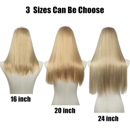 U Part Clip In Hair Extension Long Straight Natural Thick