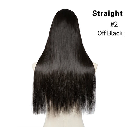 U Part Clip In Hair Extension Long Straight Natural Thick