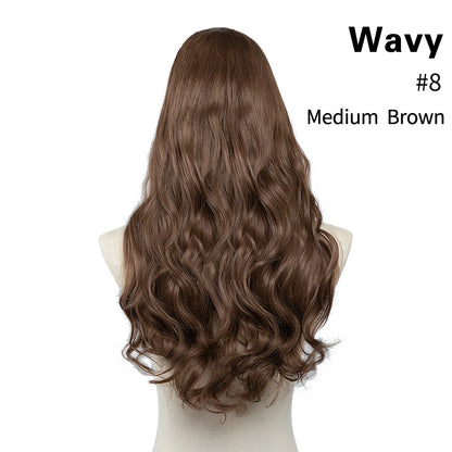 U Part Clip In Hair Extension Long Straight Natural Thick