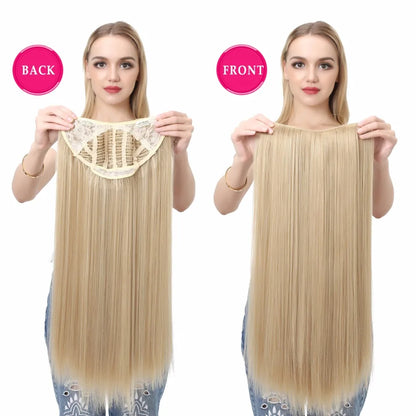 U Part Clip In Hair Extension Long Straight Natural Thick