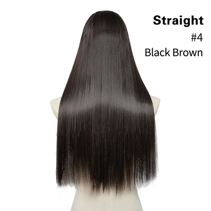 U Part Clip In Hair Extension Long Straight Natural Thick