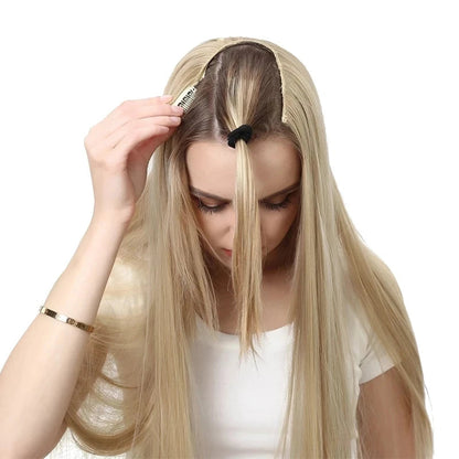 U Part Clip In Hair Extension Long Straight Natural Thick