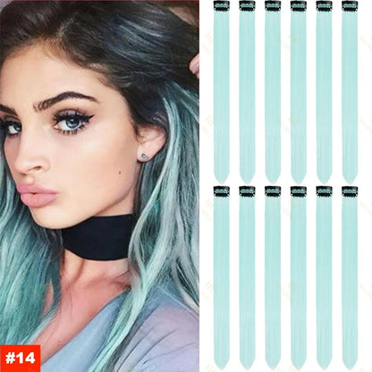 22 Inch Color Clip In Hair Extensions Long Straight