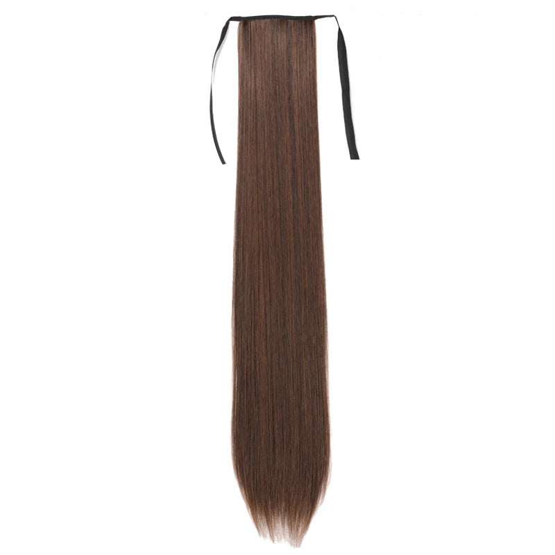 32 Inch Long Straight Drawstring Ponytail Synthetic Hair Extension