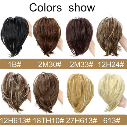 Synthetic Messy Bun Hair Scrunchie Clip