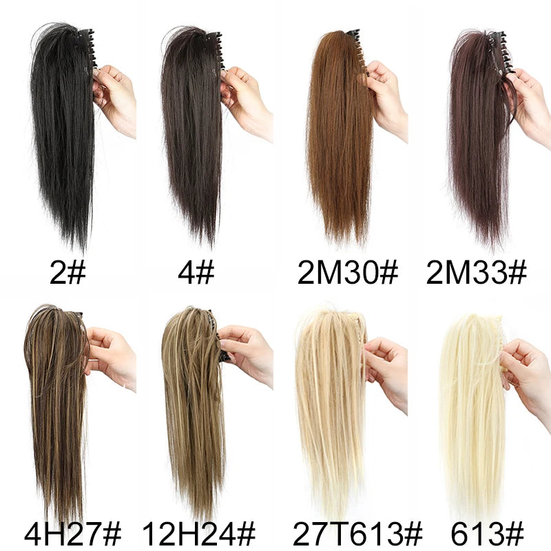 14 Inch Short Straight Ponytail Hairpiece Extension