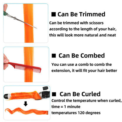 22 Inch Color Clip In Hair Extensions Long Straight