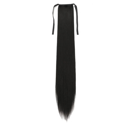 32 Inch Long Straight Drawstring Ponytail Synthetic Hair Extension