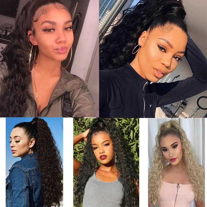 22 Inch Kinky Curly Ponytail Extension