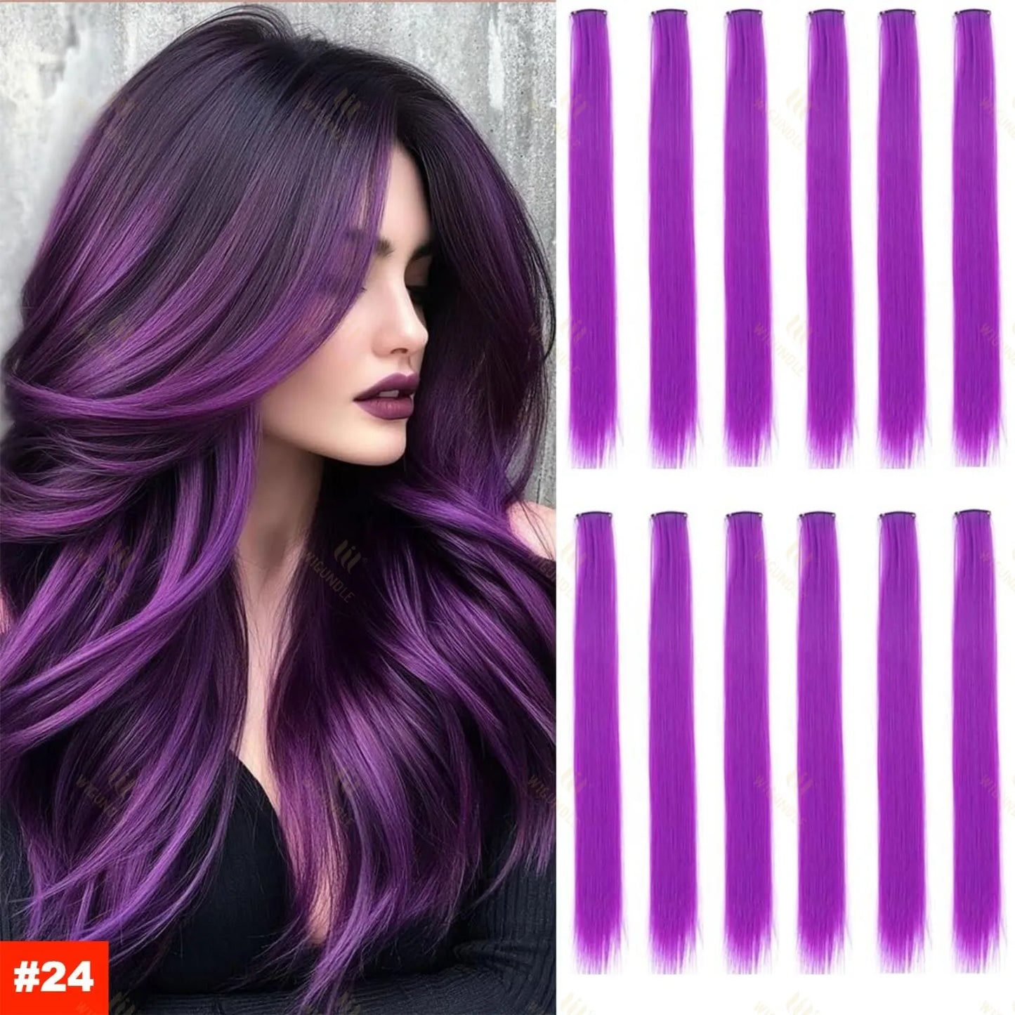 22 Inch Color Clip In Hair Extensions Long Straight