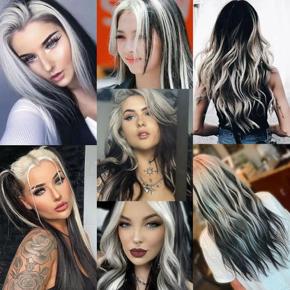 Clip In Synthetic Hair Extensions Colored Party Highlights Set