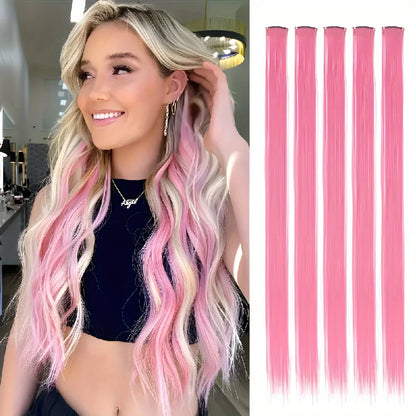 Long Straight Clip In Hair Extensions Set