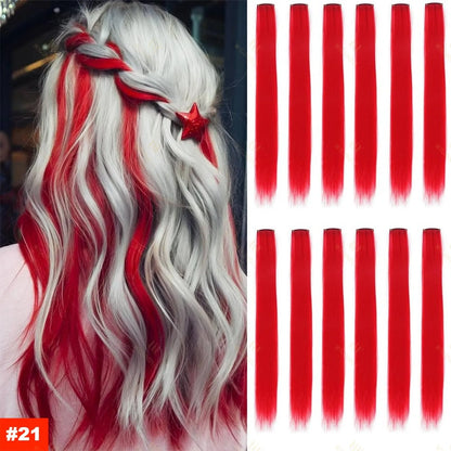 22 Inch Color Clip In Hair Extensions Long Straight