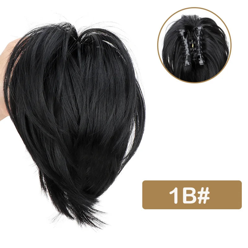 Synthetic Messy Bun Hair Scrunchie Clip