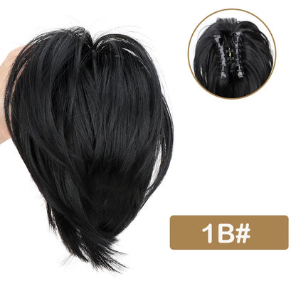 Synthetic Messy Bun Hair Scrunchie Clip