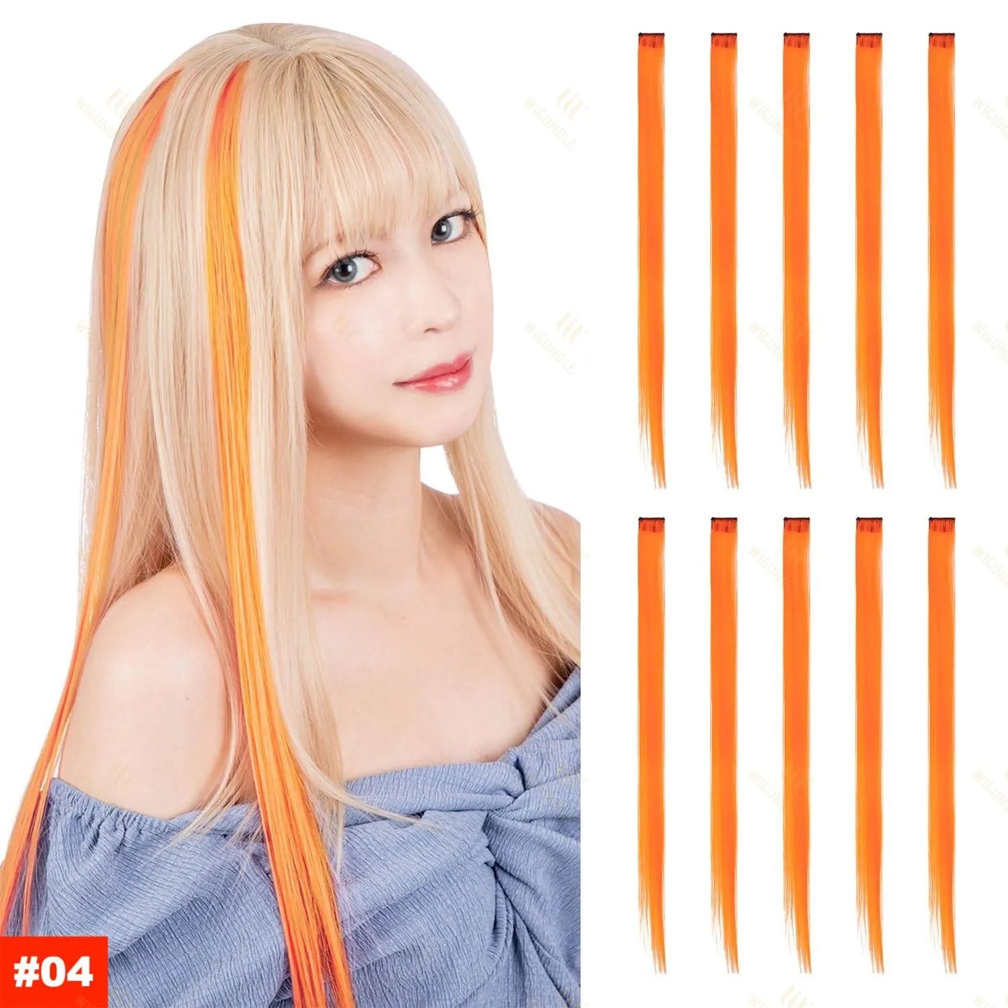 22 Inch Color Clip In Hair Extensions Long Straight