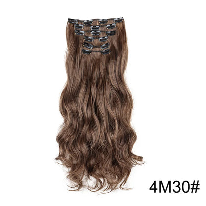 24 Inch Curly Clip In Hair Extensions Set