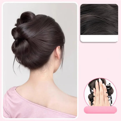 Sweet Bow Bun Synthetic Wig Elegant Flower Bud Hair