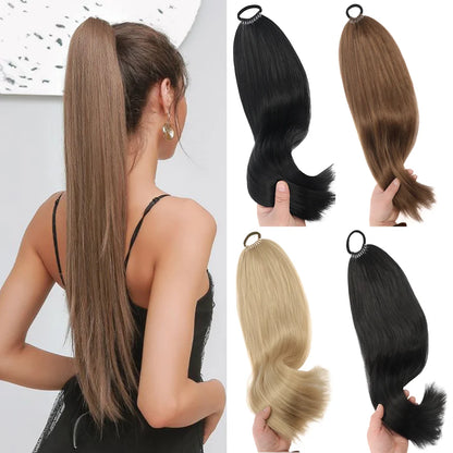 Long Straight Headband Ponytail Synthetic