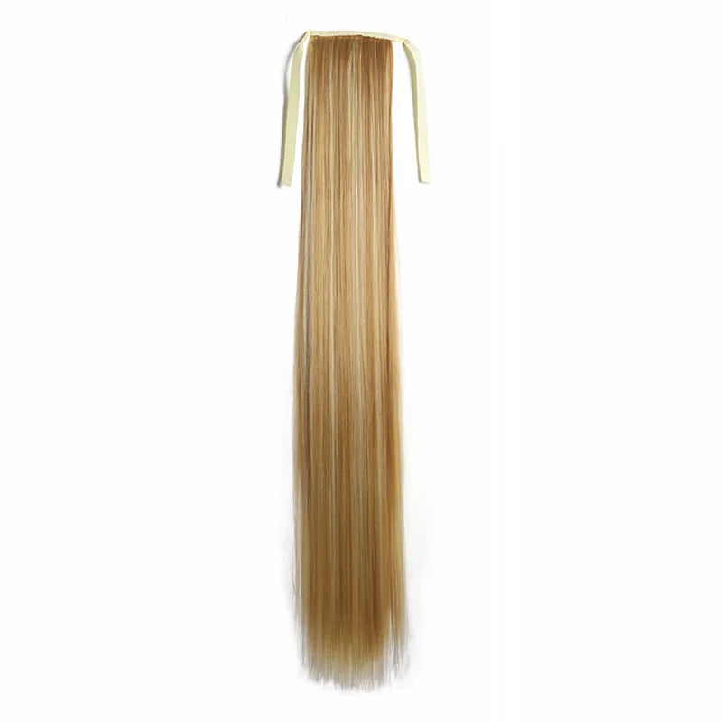 32 Inch Long Straight Drawstring Ponytail Synthetic Hair Extension