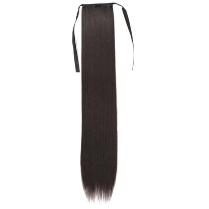 32 Inch Long Straight Drawstring Ponytail Synthetic Hair Extension