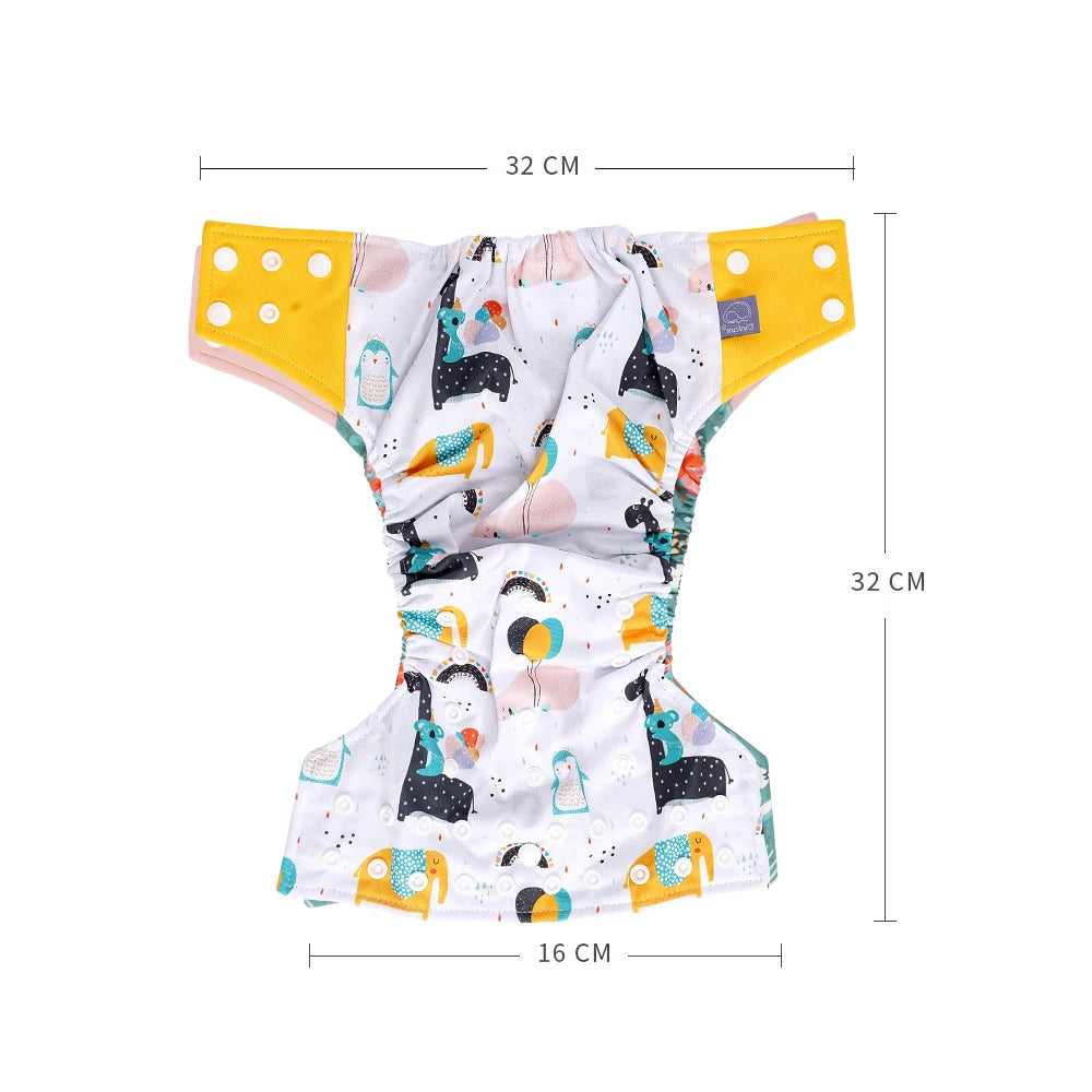 Cartoon Coffee Fiber Cloth Diaper