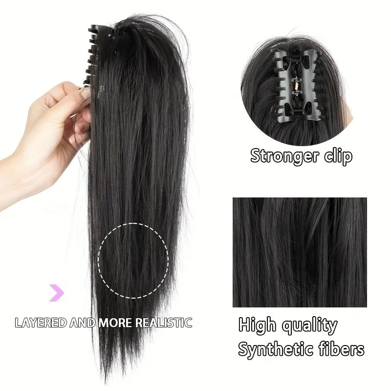 14 Inch Short Straight Ponytail Hairpiece Extension
