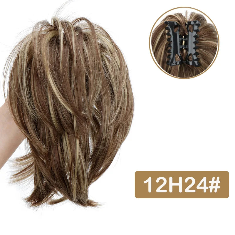 Synthetic Messy Bun Hair Scrunchie Clip