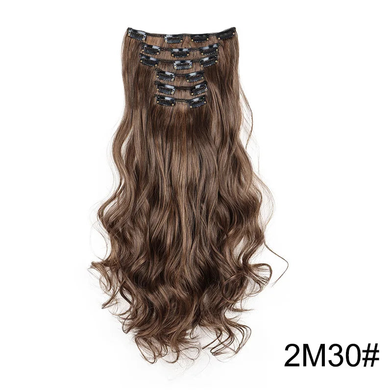 24 Inch Curly Clip In Hair Extensions Set