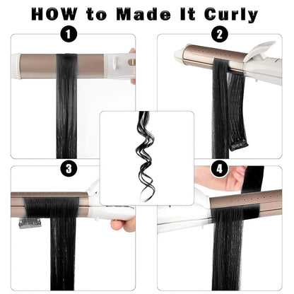 Clip In Synthetic Hair Extensions Colored Party Highlights Set