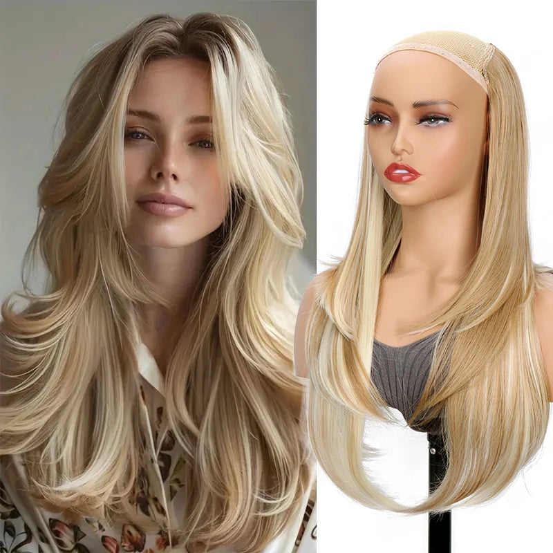 22 Inch Long Straight Clip In Hair Extension V Shape