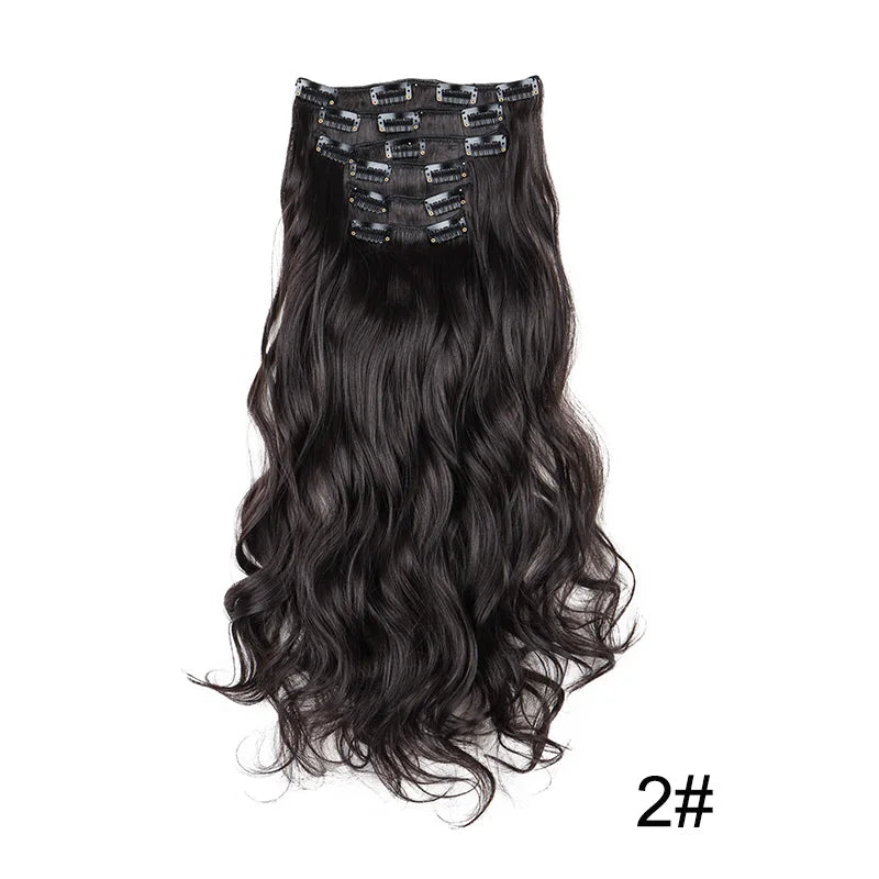 24 Inch Curly Clip In Hair Extensions Set
