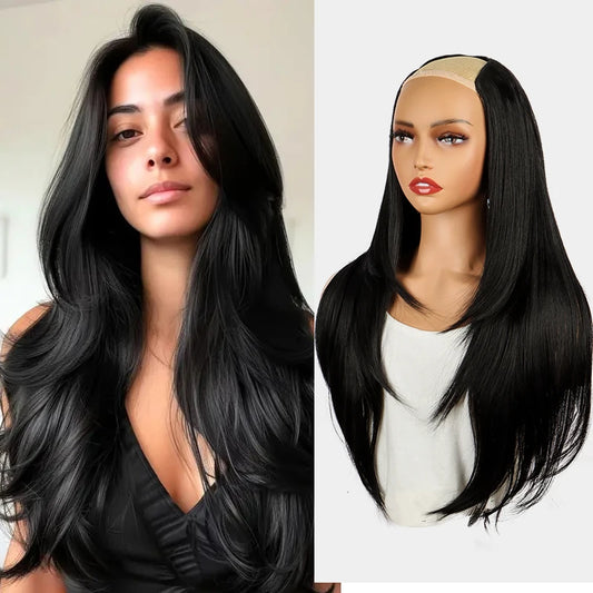 22 Inch Long Straight Clip In Hair Extension V Shape