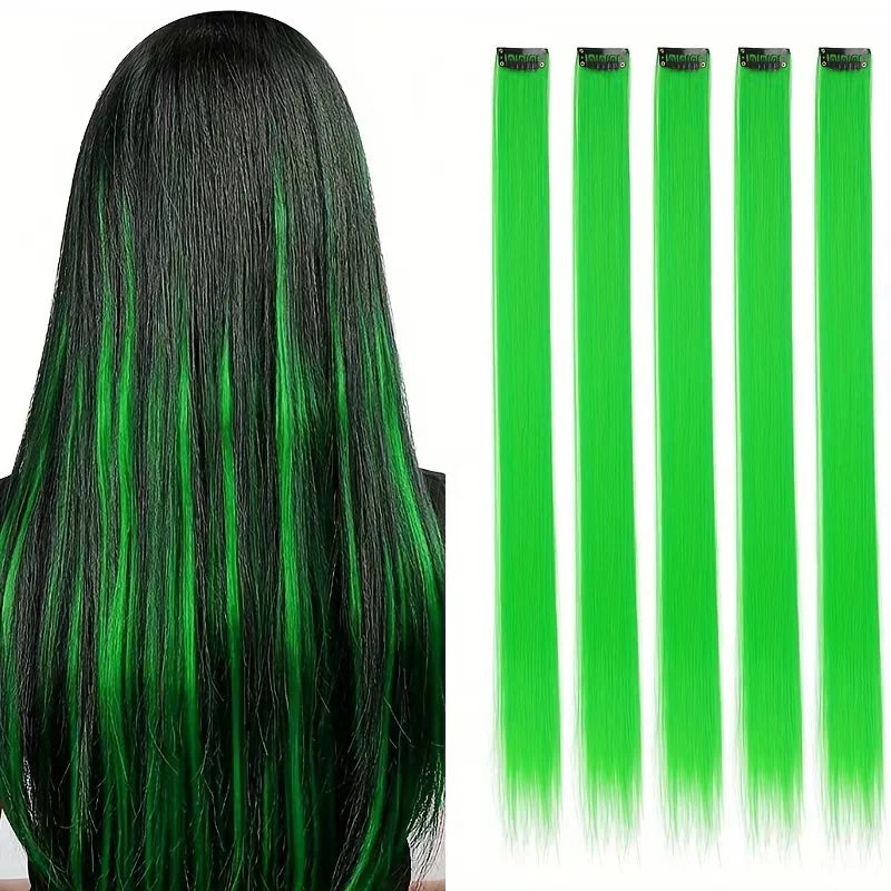 Long Straight Clip In Hair Extensions Set