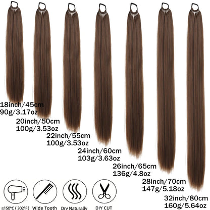 Long Straight Headband Ponytail Synthetic