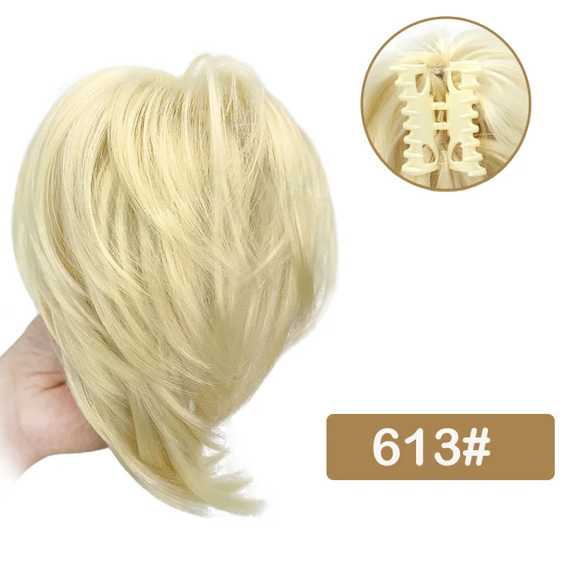 Synthetic Messy Bun Hair Scrunchie Clip