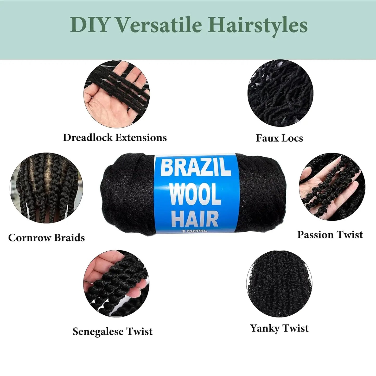 Brazilian Wool Crochet Hair