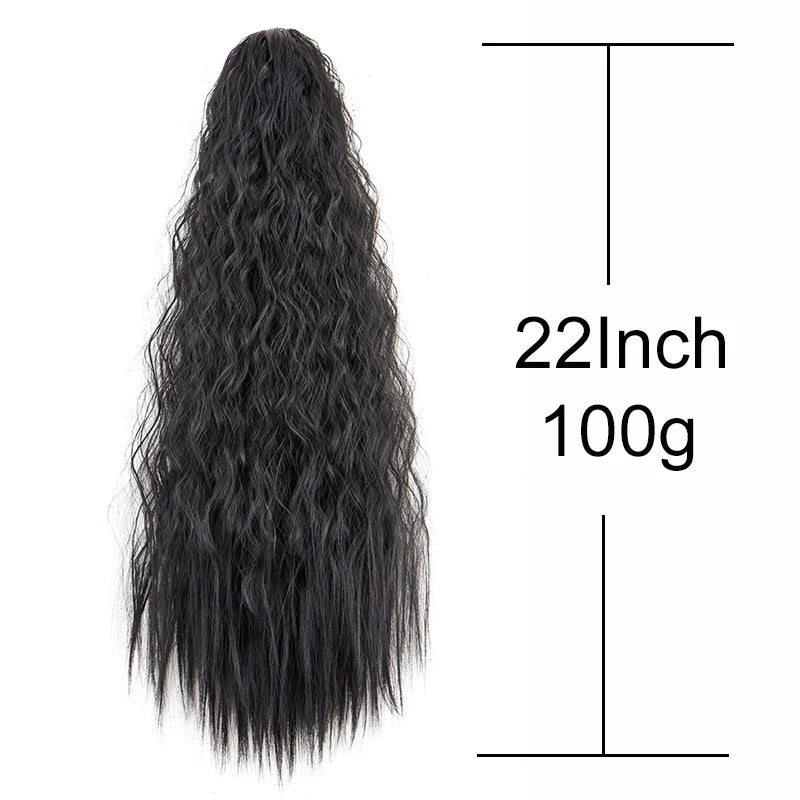 22 Inch Kinky Curly Ponytail Extension
