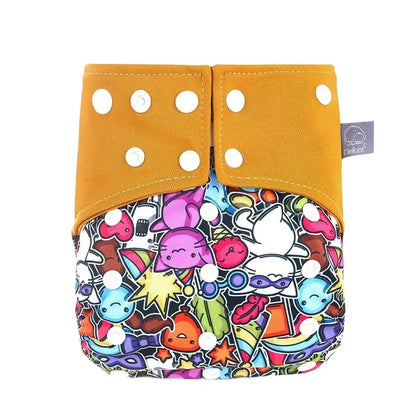 Cartoon Coffee Fiber Cloth Diaper