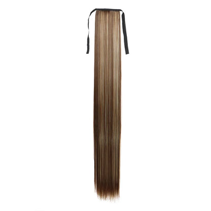32 Inch Long Straight Drawstring Ponytail Synthetic Hair Extension
