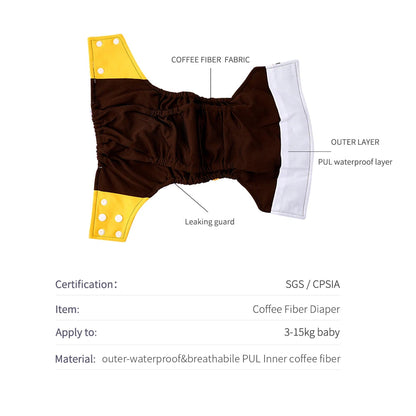 Cartoon Coffee Fiber Cloth Diaper