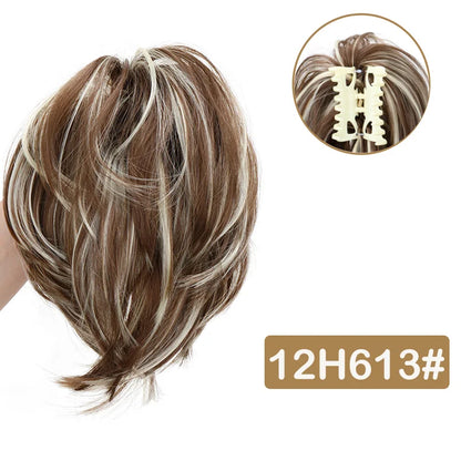 Synthetic Messy Bun Hair Scrunchie Clip