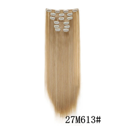 Synthetic Clip In Hair Extensions Long Straight Heat Resistant