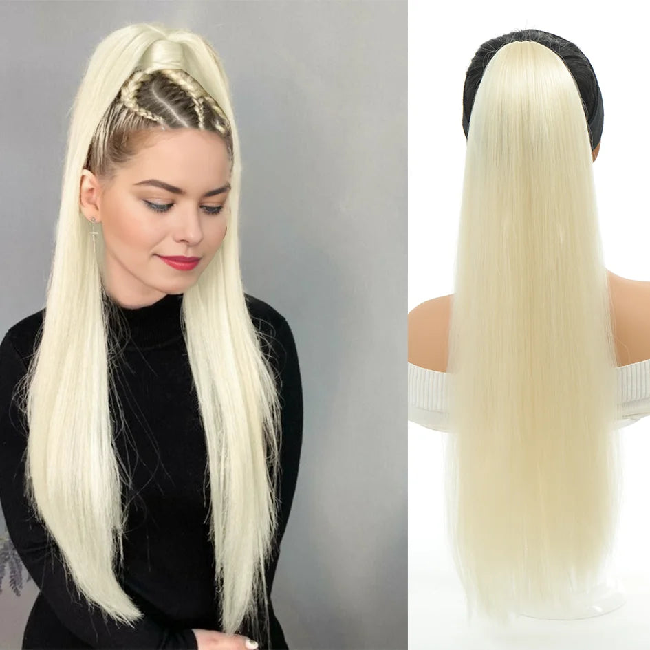 Long Straight Headband Ponytail Synthetic