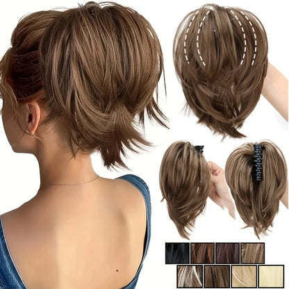 Synthetic Messy Bun Hair Scrunchie Clip