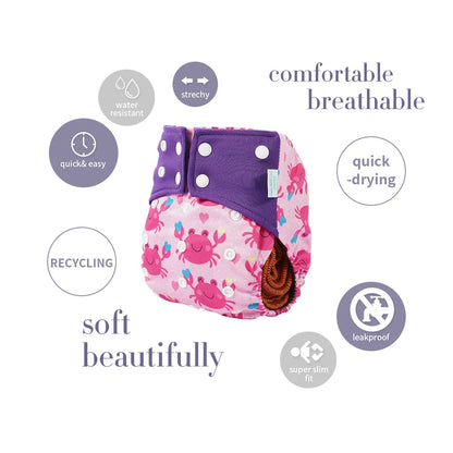 Cartoon Coffee Fiber Cloth Diaper